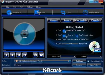 Bigasoft DVD to AVI Converter 1.7.6.4074 Portable