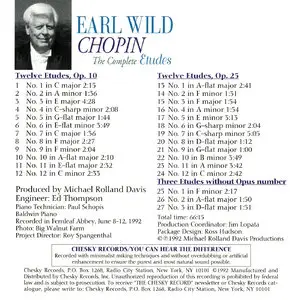Earl Wild · Chopin · The Complete Etudes Op. 10 & Op. 25 (1992) [New Links]