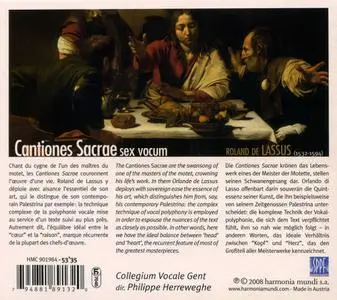 Philippe Herreweghe, Collegium Vocale Gent - Roland de Lassus: Cantiones Sacrae (2008)