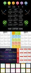 2011 Year Calendars Vector