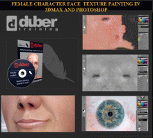 Female Character Face Texture Painting in 3dmax and Photoshop