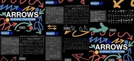 300+ Arrows Brushes for Photoshop +PNG