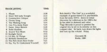 Bob Smith - The Visit (1970) {Virgo CD1518 rel 1996}