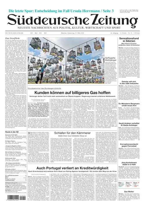 Sueddeutsche Zeitung vom 25.03.2010