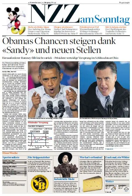 Neue Zürcher Zeitung am Sonntag, 04. November 2012