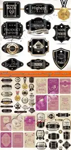 Stickers guarantee premium and vintage labels vector 2