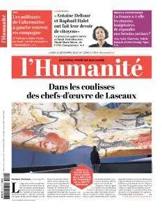 L'Humanité du Lundi 12 Décembre 2016