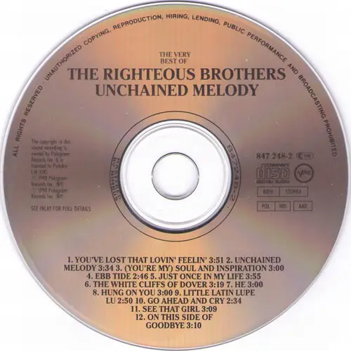 The Righteous Brothers The Very Best Of Unchained Melody 1990 Verve Avaxhome 7309