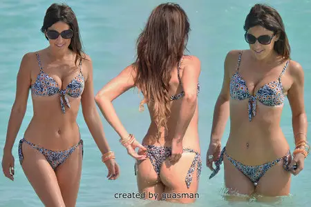 Claudia Romani -Bikini candids in Miami Beach January 24, 2013