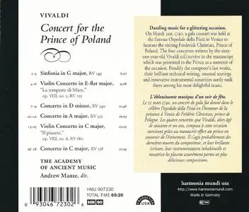 Andrew Manze, Academy of Ancient Music - Vivaldi: Concert for the Prince of Poland (1997) (Repost)