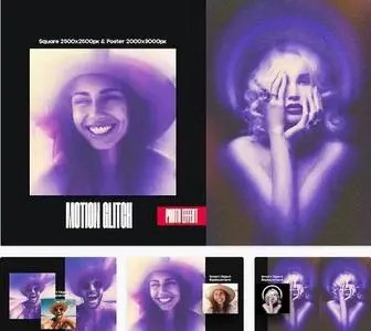 Motion Glitch Square And Poster Photo Effect - ZTBJHC8