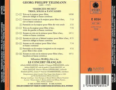 Sébastien Marq, Le Concert Français, Pierre Hantaï - Georg Philip Telemann: "Essercizii Musici" Trios, Solos, Fantaisies (1995)