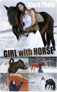 Girl with horse - UHQ Stock Photo