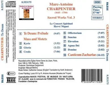 Hervé Niquet, Le Concert Spirituel - Charpentier: Sacred Music Vol. 3 (1996)