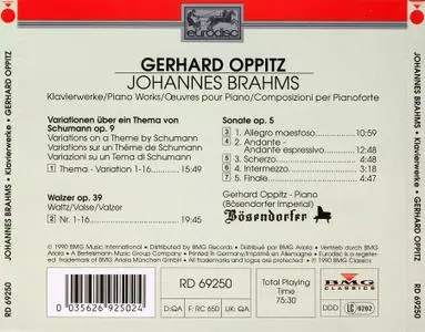 Gerhard Oppitz - Johannes Brahms: The Complete Works for Piano, Vol. 5 (1990)