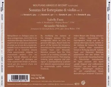 Isabelle Faust, Alexander Melnikov - Wolfgang Amadeus Mozart: Sonatas for fortepiano & violin, Vol. 3 (2021)