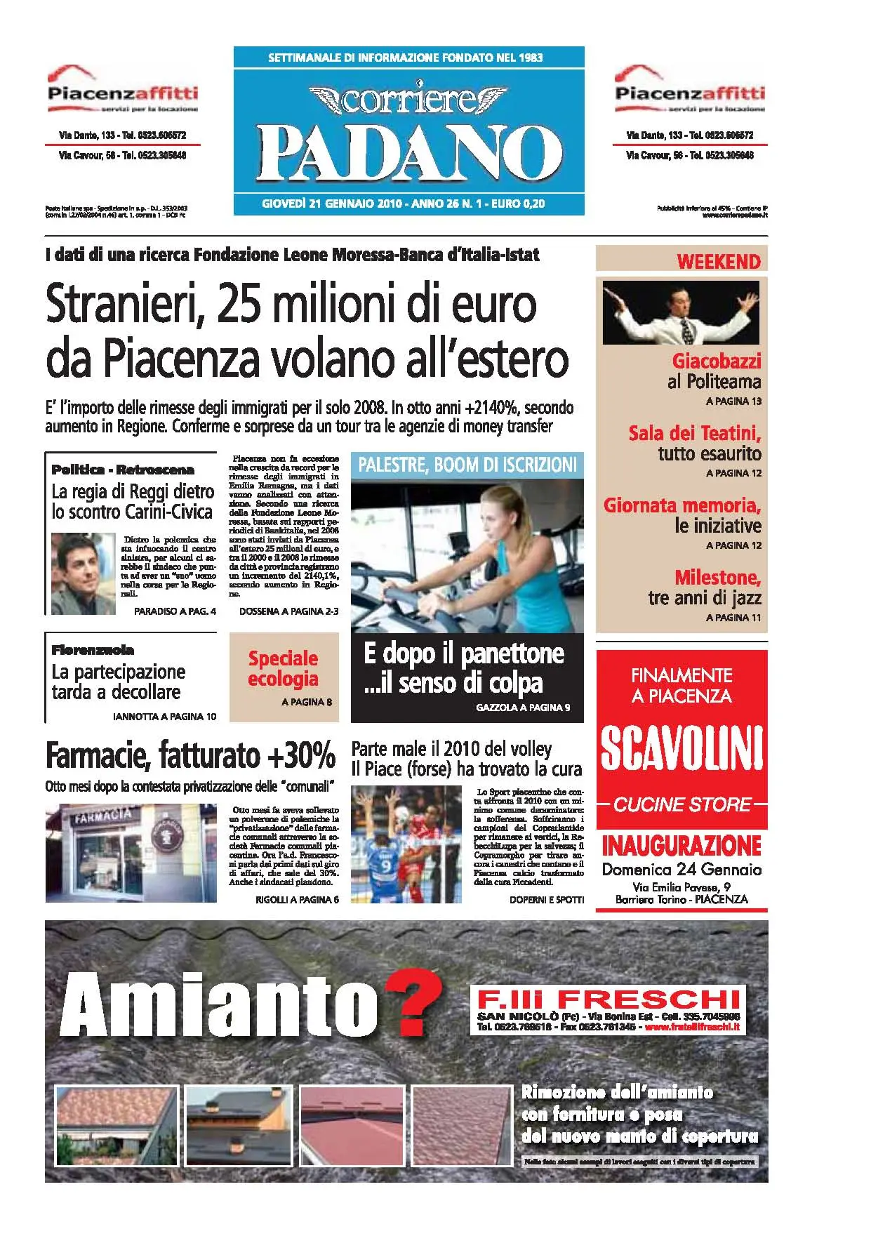 Corriere Padano 21 gennaio 2010 Nr.01