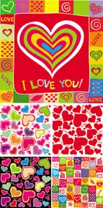 Hearts Seamless Patterns Vector