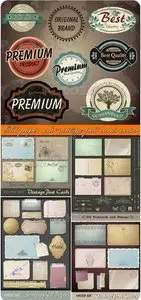 Old paper and vintage post cards vector