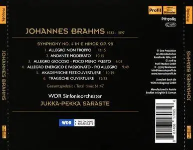 WDR Sinfonieorchester, Jukka-Pekka Saraste - Brahms: Symphony No.4, Academic Festival Overture, Tragic Overture (2018)