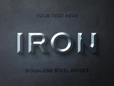 AS - Old Iron 3D Text Effect Mockup 381443923