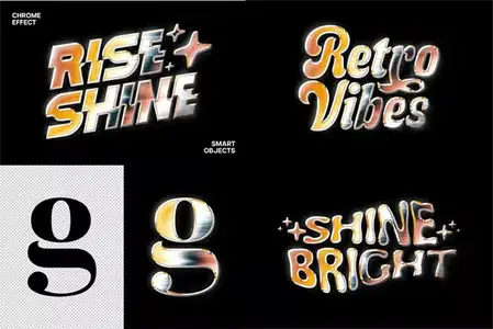 Rise Shine - Retro Chrome Effect for Photoshop