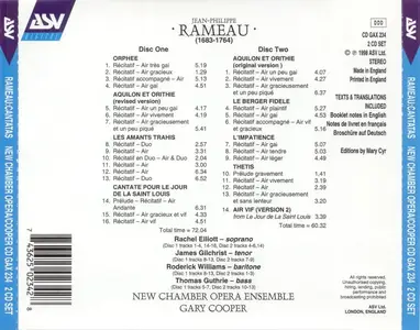 New Chamber Opera Ensemble, Gary Cooper - Rameau: Complete Cantatas (1998)