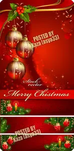 Christmas red ball banners