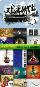 Stock Vector – Music Backgrounds Collection