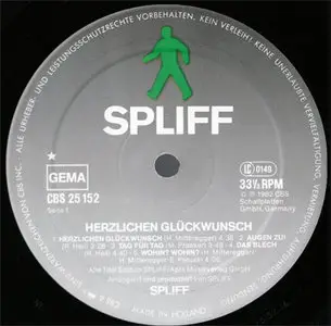 Spliff - Herzlichen Glückwunsch! (CBS 25 152) (GER 1982) (Vinyl 24-96 & 16-44.1)