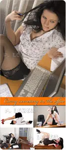 Curvy secretary in the office