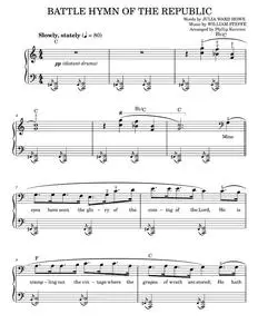 Battle Hymn Of The Republic - Julia Ward Howe (Easy Piano)