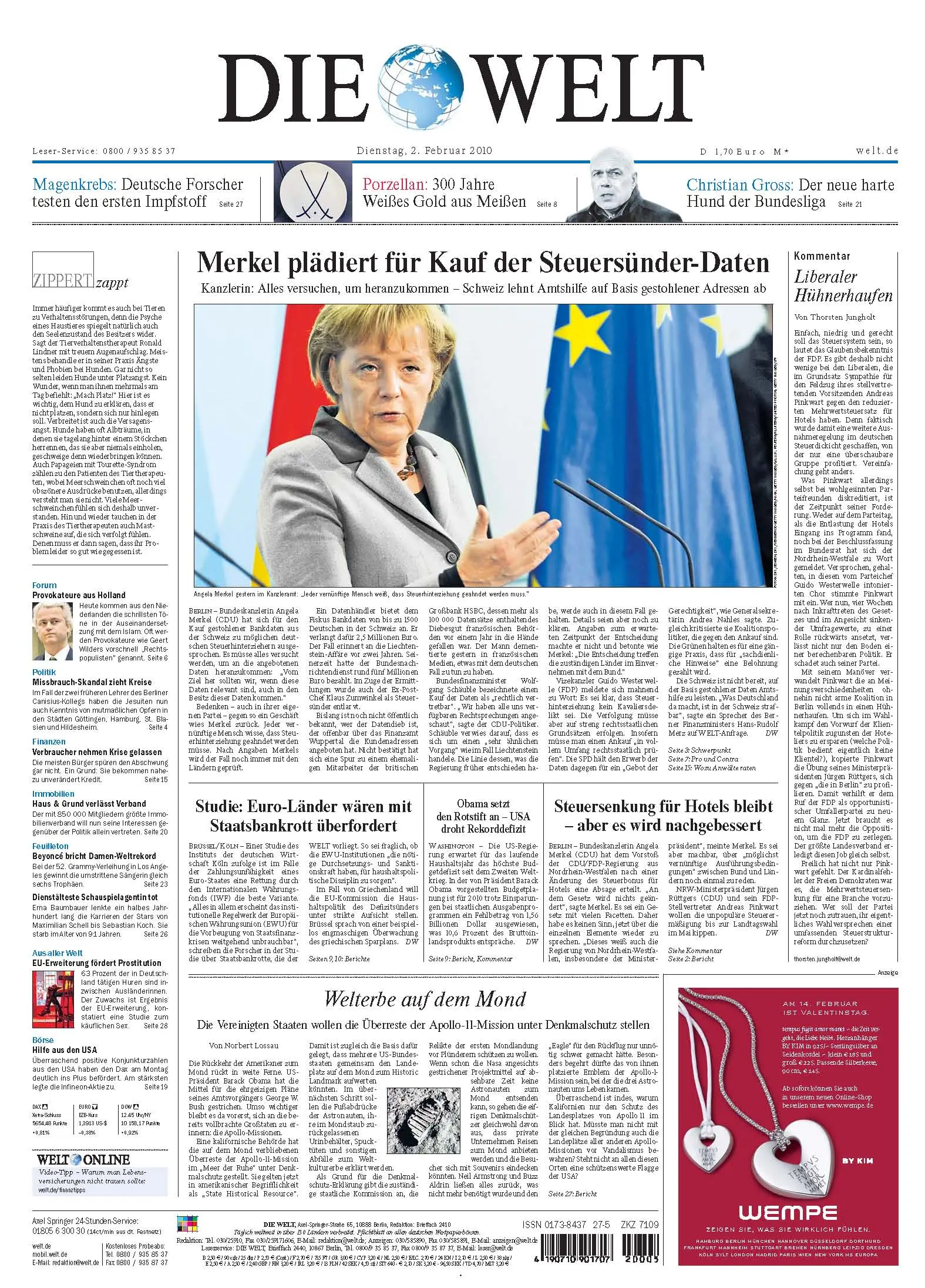 Die Welt vom 2. Februar 2010