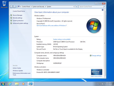 Microsoft Windows 7 Professional SP1 Multilingual (x64) Preactivated January 2024