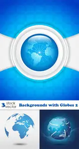 Vectors - Backgrounds with Globes 2