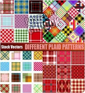 Stock Vector: Different plaid patterns
