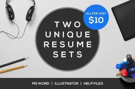 CreativeMarket - Professional Resume set