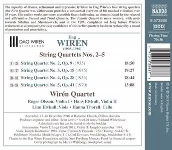 Wirén Quartet - Dag Wirén: String Quartets Nos. 2–5 (2018)