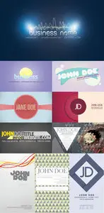 Set of bright business cards templates