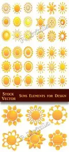 Stock Vector - Suns Elements for Design