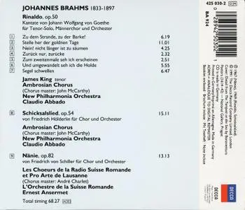 James King, Claudio Abbado - Brahms: Rinaldo, Schicksalslied, Nänie (1991)