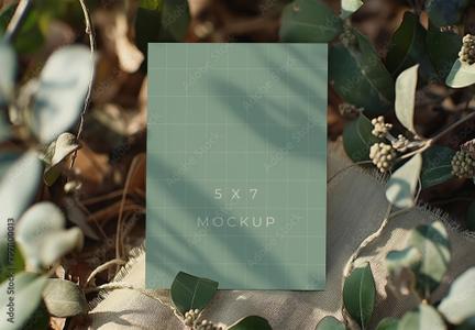 Outdoor Wedding Card Mockup With Generative ai 797800013