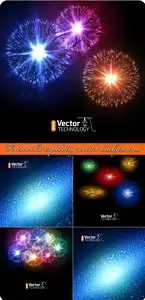 Fireworks exploding vector background