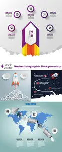 Vectors - Rocket Infographic Backgrounds 3