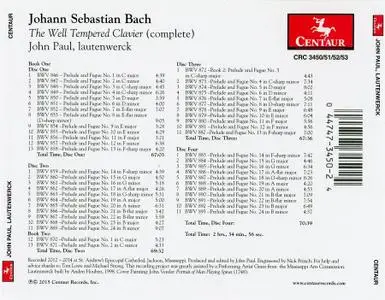 John Paul - Johann Sebastian Bach: The Well Tempered Clavier (complete) [4 CDs] (2015)