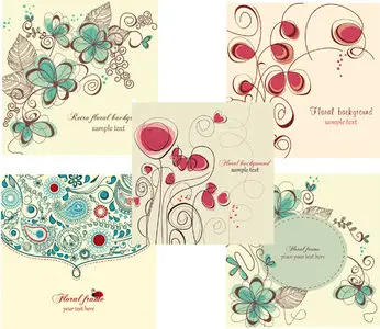 Retro Floral Backgrounds 2