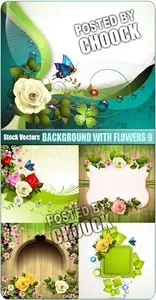 Background with flowers 9 - Stock Vector