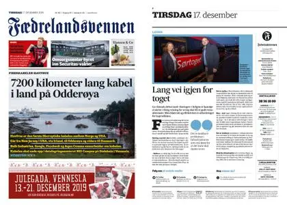 Fædrelandsvennen – 17. desember 2019