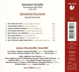 Arno Paduch, Johann Rosenmüller Ensemble - Sebastian Knüpfer: Geistliche Konzerte (2018)