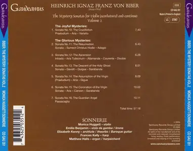 Monica Huggett, Trio Sonnerie - Heinrich Ignaz Franz von Biber: The Mystery Sonatas, Vol. 2 (2004)